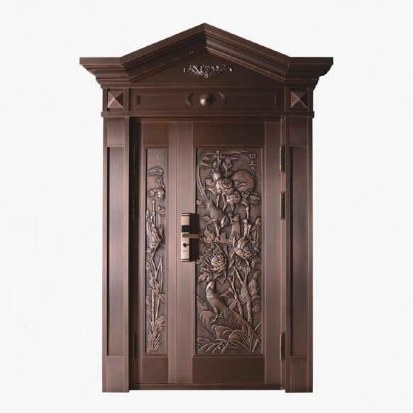 三角门头纯铜子母门