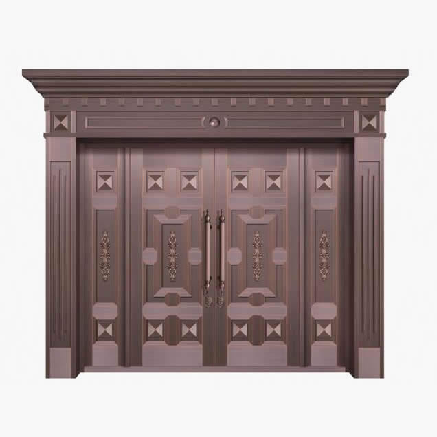 对开子母纯铜大门