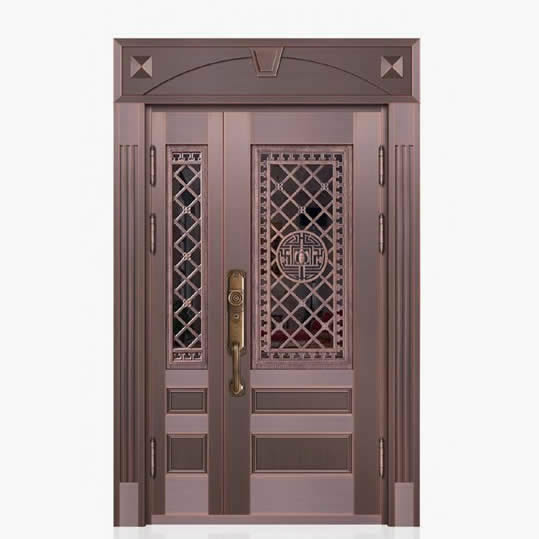 玻璃纯铜子母门